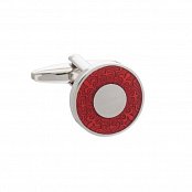 Červené manžetové knoflíčky s tajemným motivem růže Fleur de Lys