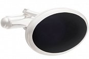 Elegantní stříbrné manžetové knoflíčky osazené drahokamem onyx