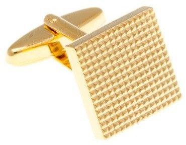 Industriální manžetové knoflíčky s vroubkovaným designem ve zlaté barvě