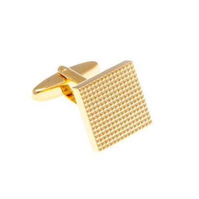 Industriální manžetové knoflíčky s vroubkovaným designem ve zlaté barvě