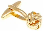 Manžetové knoflíčky mistrně spletené do tvaru uzle zlaté barvy