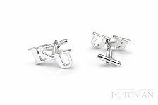 Manžetové knoflíčky s monogramem KU č.6 vyrobené na zakázku