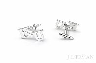 Manžetové knoflíčky s monogramem KU č.6 vyrobené na zakázku