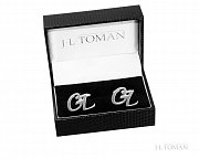 Stříbrné manžetové knoflíčky s monogramem GL vyrobené na míru podle grafického návrhu