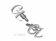 Stříbrné manžetové knoflíčky s monogramem GL vyrobené na míru podle grafického návrhu