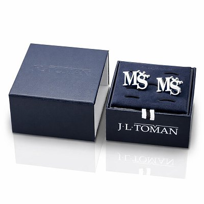 Stříbrné manžetové knoflíčky s monogramem MŠ č. 2