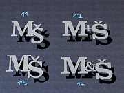 Stříbrné manžetové knoflíčky s monogramem MŠ č. 2