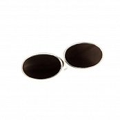 Stříbrné řetízkové manžetové knoflíčky osazené drahokamem onyx