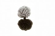 Black & Grey Different Colour Ends Silk Cuffknots