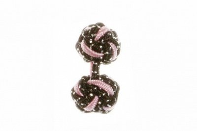 Black Sparkle & Pink Silk Cuffknots