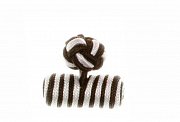 Black & White Barrel Silk Cuffknots