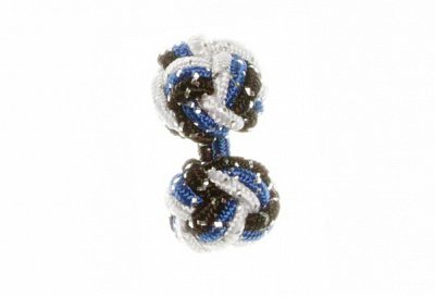 Black, White & Royal Blue Sparkle Silk Cuffknots