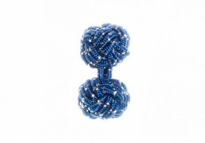Blue & White Sparkle Silk Cuffknots