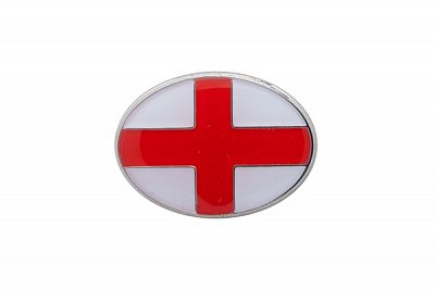 Červeno bílý odznak do klopy s anglickou vlajkou Svatého Jiří
