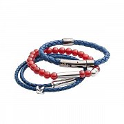 Červený kožený náramek Kitoko  M (18-19cm)