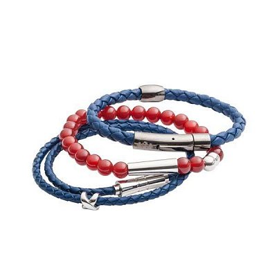 Červený kožený náramek Kitoko  M (18-19cm)