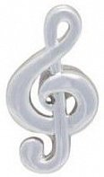 Elegantní hudební stříbrná ozdoba do klopy houslový klíč