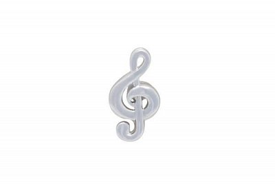 Elegantní hudební stříbrný odznak do klopy houslový klíč