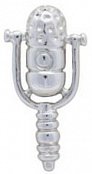 Elegantní stříbrný odznak do klopy saka retro mikrofon