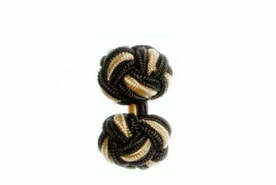 Graphite Grey & Yellow Cuffknots Silk Knot Cufflinks