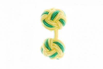 Green & Yellow Cuffknots Silk Knot Cufflinks