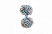Grey & Light Blue Cuffknots Silk Knot Cufflinks