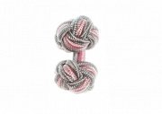 Grey & Pink Cuffknots Silk Knot Cufflinks