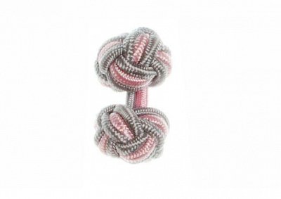 Grey & Pink Cuffknots Silk Knot Cufflinks