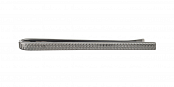Klasická šedá spona na kravatu s industriálním vzorem v délce 50 mm