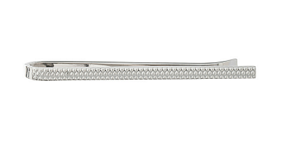 Klasická stříbrná spona na kravatu se vzorem v délce 50 mm