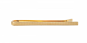 Klasická zlatá spona na kravatu s vroubkovaným vzorem v délce 50mm
