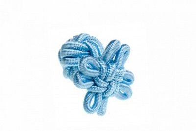 Light Blue Flower Shaped Cuffknots Silk Knot Cufflinks
