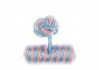 Light Blue & Pink Barrel Silk Cuffknots