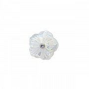 Luxusní odznak do klopy saka bílý květ vyrobený z polodrahokamu z perleti	