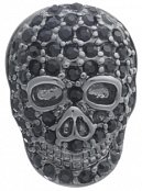Luxusní odznak do klopy saka lebka s černými krystaly