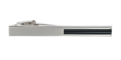 Luxusní stříbrná spona na kravatu s onyxem v délce 60mm