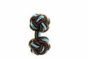 Mocha Brown & Light Blue Cuffknots Silk Knot Cufflinks