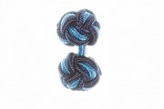 Navy Blue & Blue Silk Cuffknots