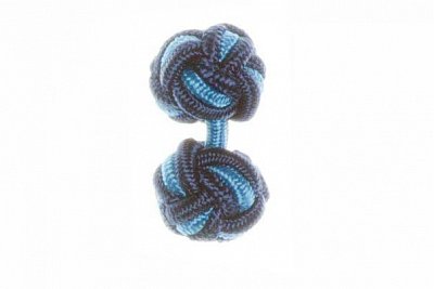 Navy Blue & Blue Silk Cuffknots