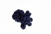 Navy Blue Flower Shaped Silk Cuffknots