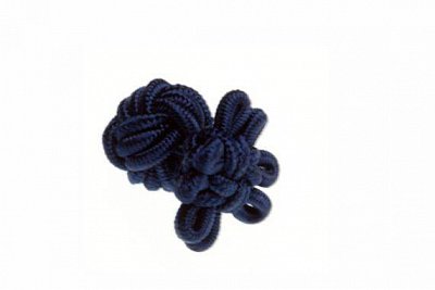 Navy Blue Flower Shaped Silk Cuffknots