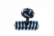Navy Blue & Light Blue Barrel Silk Cuffknots