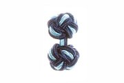 Navy Blue & Light Blue Silk Cuffknots