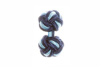 Navy Blue & Light Blue Silk Cuffknots