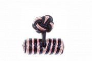 Navy Blue & Pink Barrel Silk Cuffknots