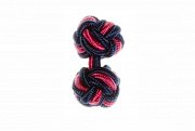 Navy Blue & Pink Cuffknots Silk Knot Cufflinks