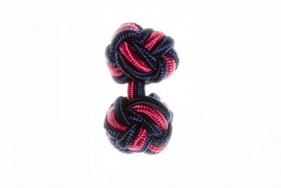 Navy Blue & Pink Cuffknots Silk Knot Cufflinks
