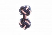 Navy Blue & Pink Silk Cuffknots