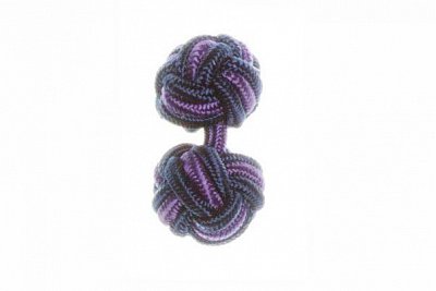 Navy Blue & Purple Silk Cuffknots