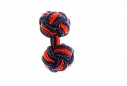 Navy Blue & Red Silk Cuffknots